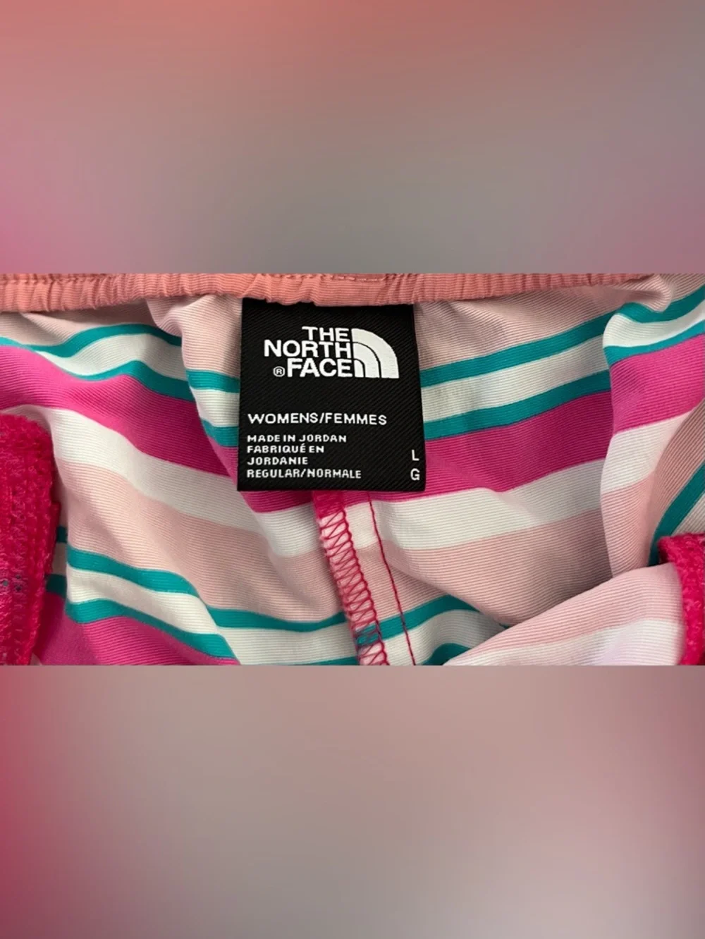 The North Face Pink Striped Quick Dry Shorts‎ Women’s Size Large